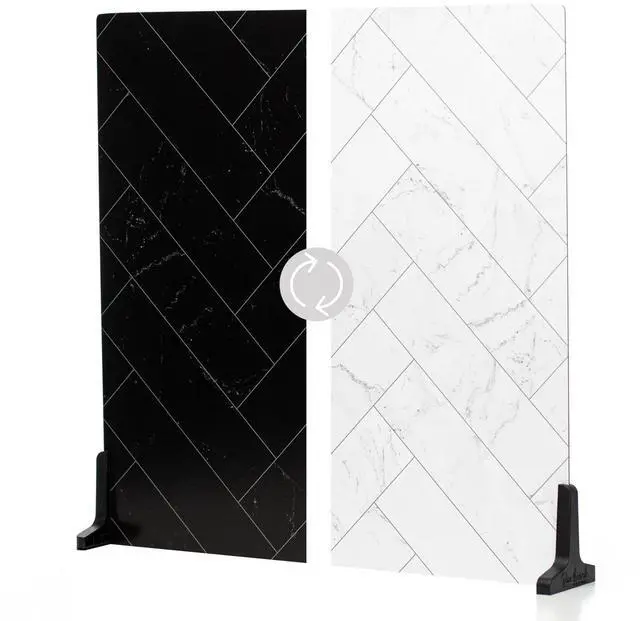 Main image of V-FLAT WORLD Duo Board - 24x24" Double Sided Surface Board, Zigzag Marble White/Black