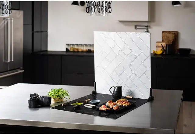 Alt view image 4 of 7 - V-FLAT WORLD Duo Board - 24x24" Double Sided Surface Board, Zigzag Marble White/Black