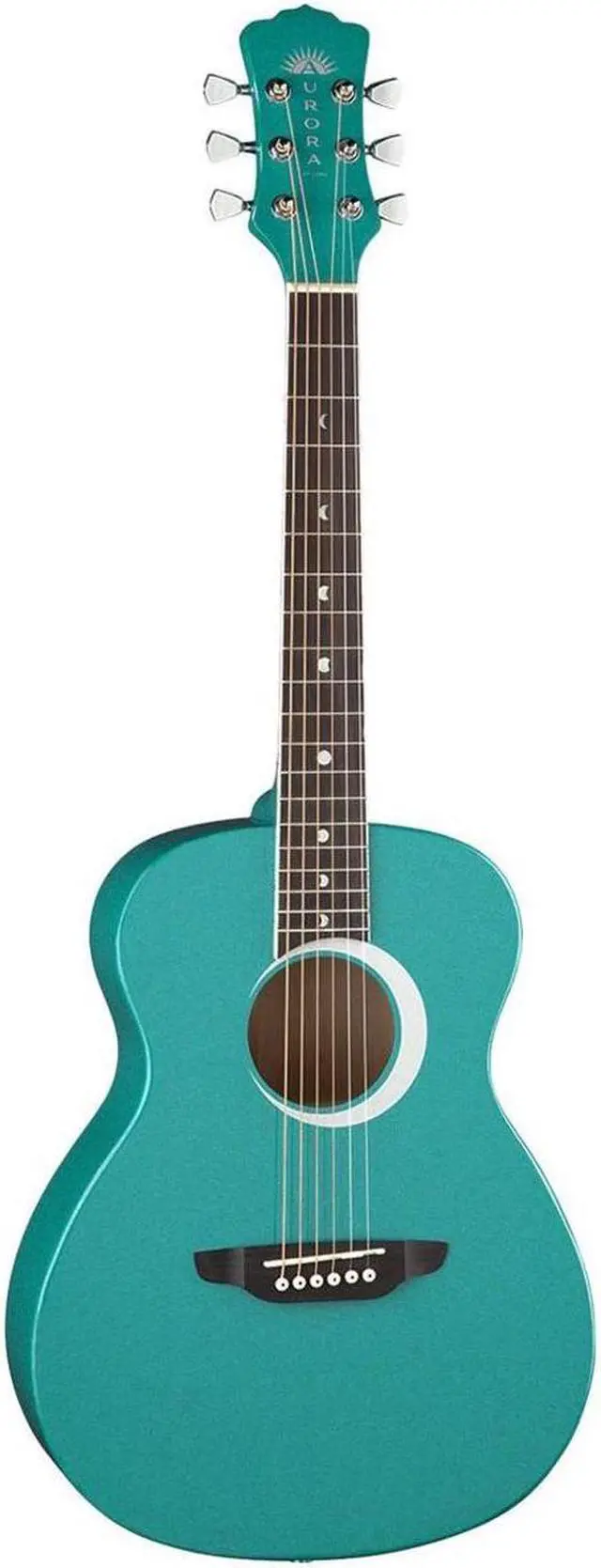 Alt view image 2 of 2 - Luna Aurora Borealis 3/4-Size Acoustic Guitar - Teal Pearl