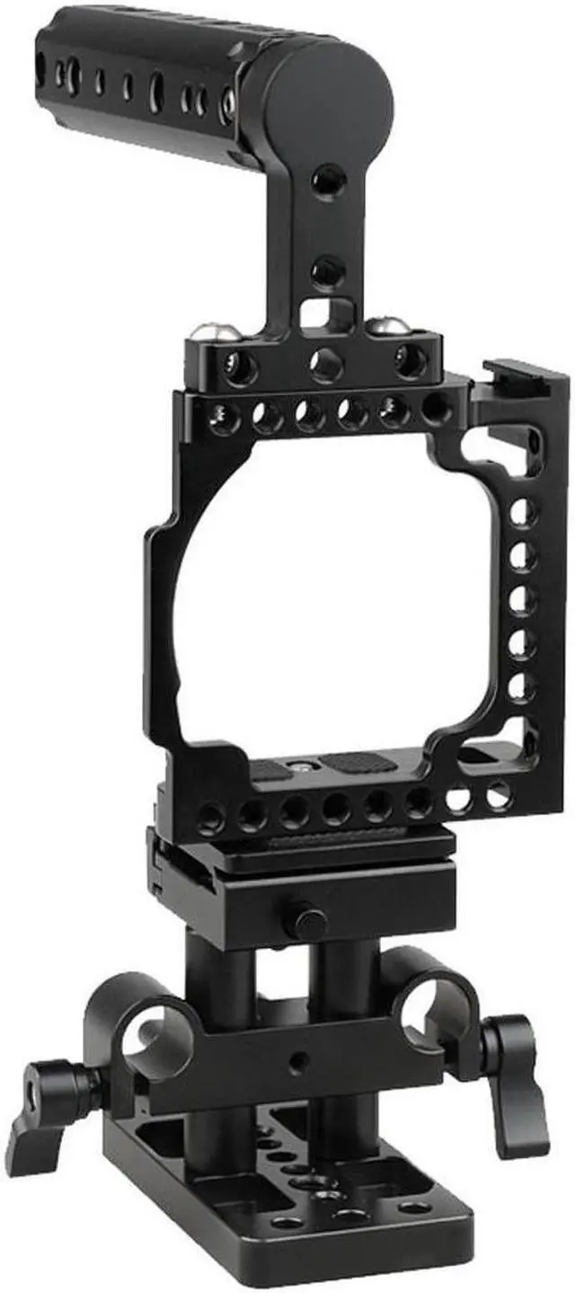 Alt view image 2 of 7 - CAMVATE Camera Cage with Handle and ARCA QR Baseplate for Sony A6500/A6300/A6000