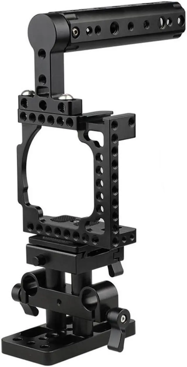 Alt view image 3 of 7 - CAMVATE Camera Cage with Handle and ARCA QR Baseplate for Sony A6500/A6300/A6000