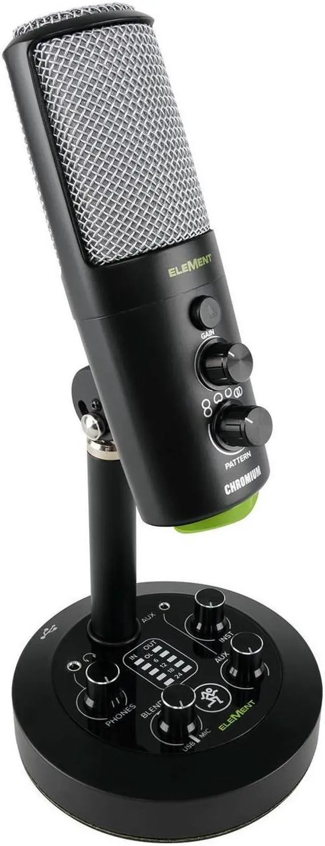 Alt view image 20 of 20 - Mackie EleMent Series Chromium Premium USB Condenser Microphone with Built-in 2-Channel Mixer