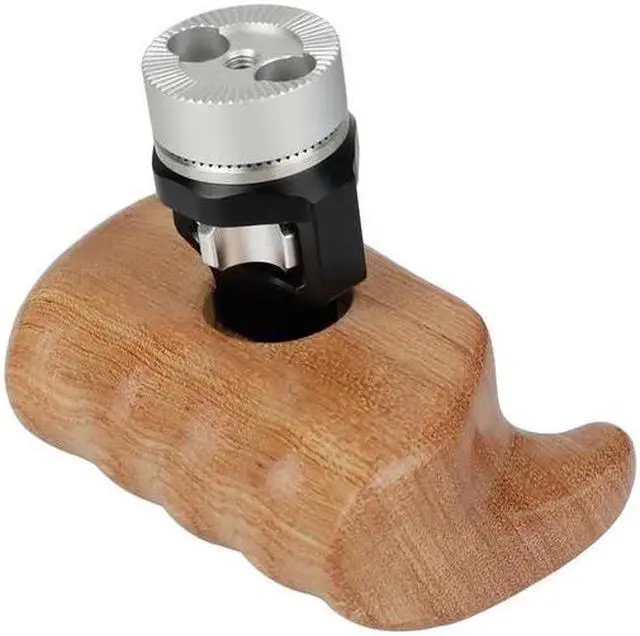 Alt view image 2 of 6 - CAMVATE Left Side Wooden Handle Grip with Arri Rosette and Dual 1/4"-20 Mount