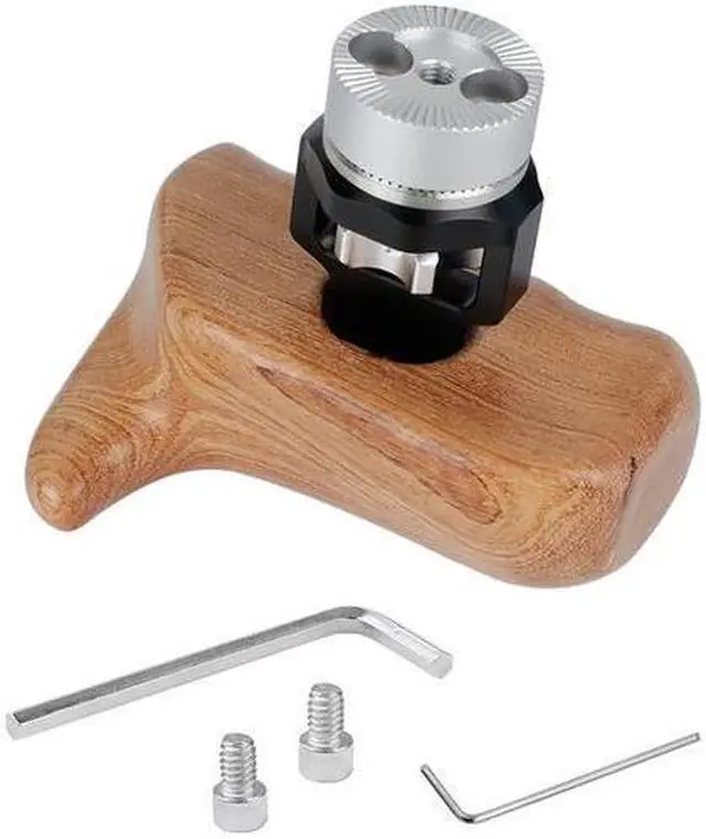 Alt view image 3 of 6 - CAMVATE Left Side Wooden Handle Grip with Arri Rosette and Dual 1/4"-20 Mount