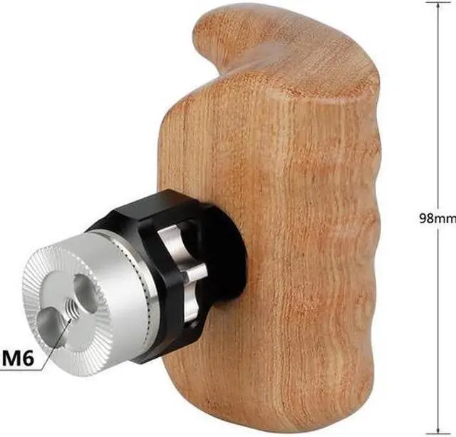 Alt view image 4 of 6 - CAMVATE Left Side Wooden Handle Grip with Arri Rosette and Dual 1/4"-20 Mount