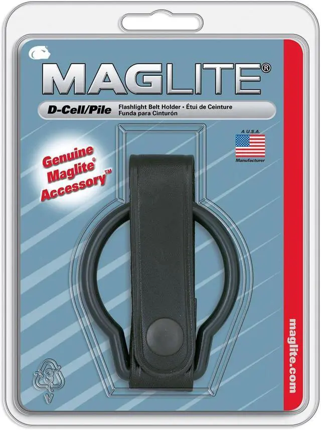 Alt view image 9 of 10 - Maglite ASXD036 Black Plain Leather D-Cell Flashlight Belt Holster/Holder