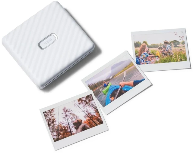 Alt view image 5 of 6 - Fujifilm Instax Link Wide Smartphone Printer, Ash White with 20-Pack Instax Wide Instant Color Print Film ISO 800