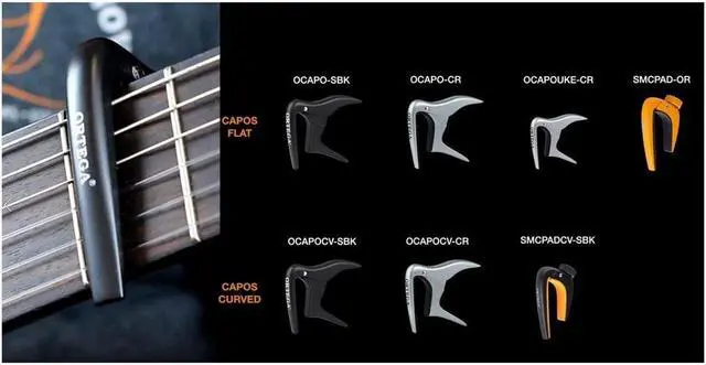 Alt view image 4 of 4 - Ortega Guitars Flat Capo for Guitar & Bass, Satin Black #OCAPO-SBK