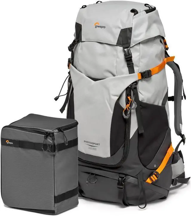 Alt view image 2 of 8 - Lowepro PhotoSport PRO BP 55L, Backpack for Reflex and Mirrorless Cameras, Front and Rear Access, Removable Camera Insert, Accessory Straps, Size: S/M, Colour Dark/Light Gray