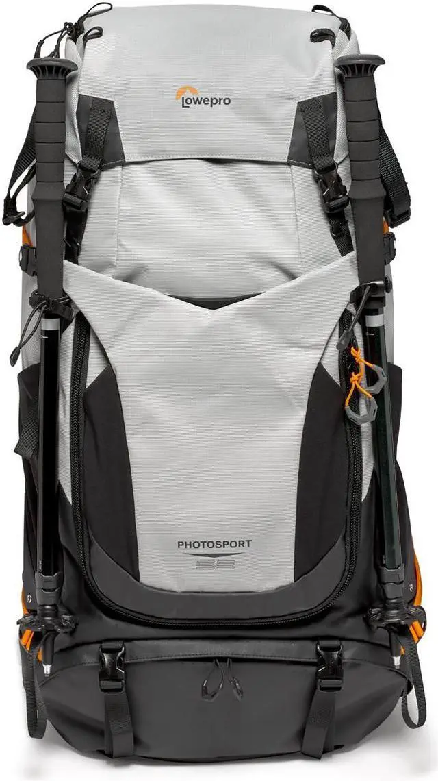 Alt view image 4 of 8 - Lowepro PhotoSport PRO BP 55L, Backpack for Reflex and Mirrorless Cameras, Front and Rear Access, Removable Camera Insert, Accessory Straps, Size: S/M, Colour Dark/Light Gray