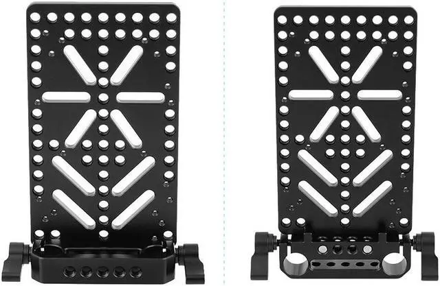 Alt view image 4 of 7 - CAMVATE Cheese-Style Battery Plate Backboard with 15mm Rail Block Rod Clamp for V Lock Mount Power Supply Splitter