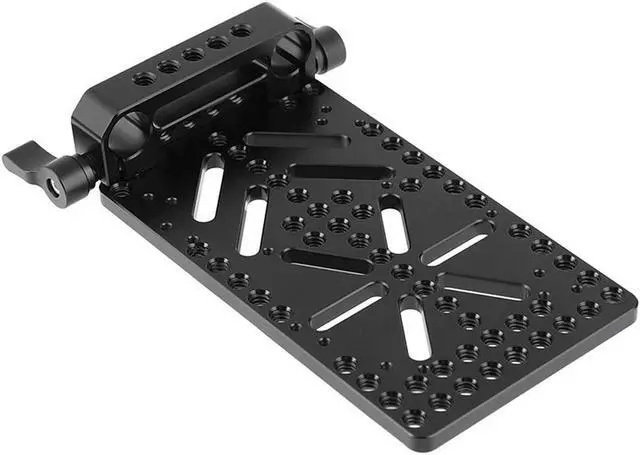 Alt view image 2 of 7 - CAMVATE Cheese-Style Battery Plate Backboard with 15mm Rail Block Rod Clamp for V Lock Mount Power Supply Splitter