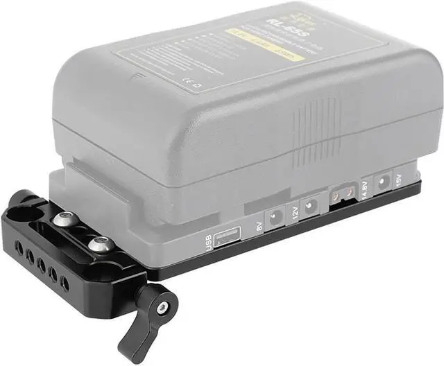 Alt view image 7 of 7 - CAMVATE Cheese-Style Battery Plate Backboard with 15mm Rail Block Rod Clamp for V Lock Mount Power Supply Splitter