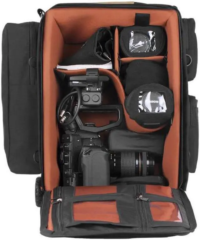 Alt view image 2 of 4 - Porta Brace Rigid-Frame Video Camera Backpack with Wheels for Canon EOS C200