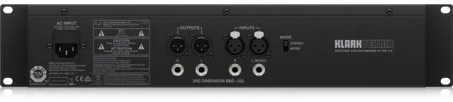 Alt view image 3 of 4 - Klark Teknik 3RD DIMENSION BBD-320 Analog Multi-Dimensional Signal Processor