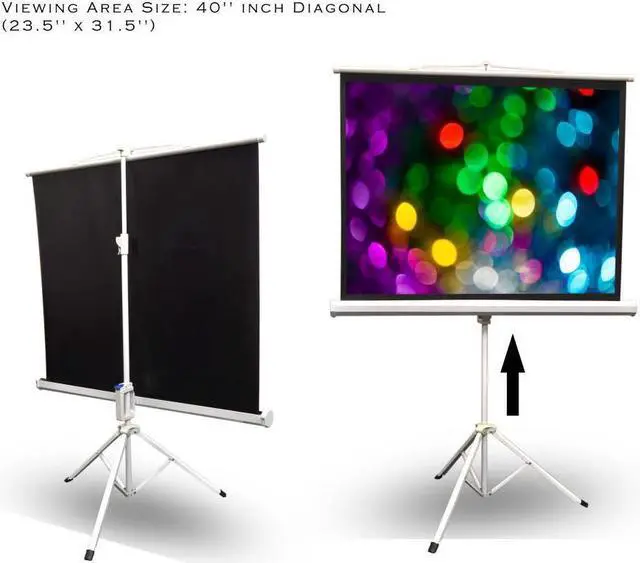 Alt view image 5 of 6 - Pyle Home PRJTP42 Floor-Standing Portable Tripod Projector Screen (40)