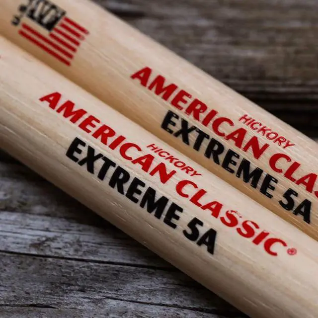 Alt view image 16 of 19 - Vic Firth Extreme 5A American ClassicÃƒâ€šÃ‚Â® Hickory Drumsticks