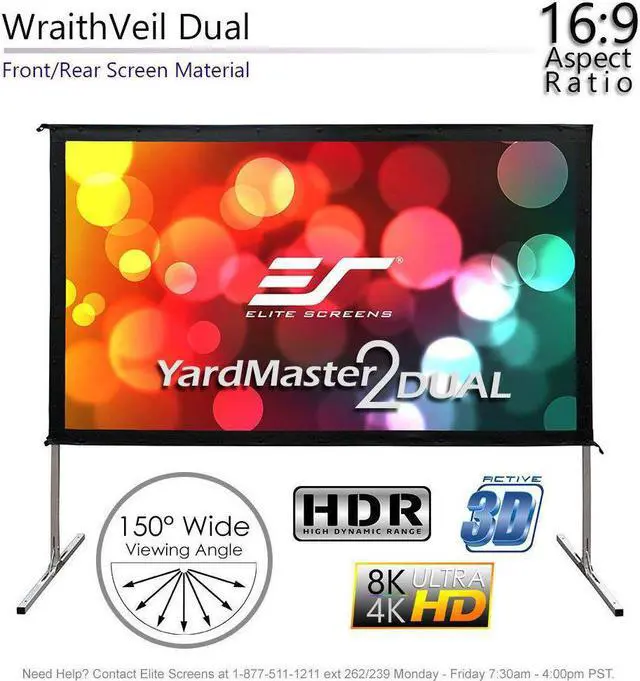 Alt view image 14 of 20 - Elite Screens OMS100H2-DUAL Yard Master 2 Dual Series Outdoor Projector Screen