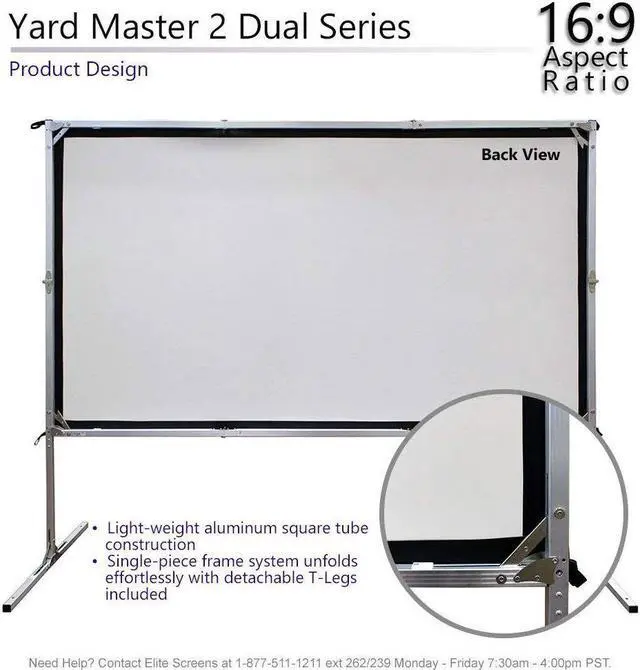Alt view image 15 of 20 - Elite Screens OMS100H2-DUAL Yard Master 2 Dual Series Outdoor Projector Screen
