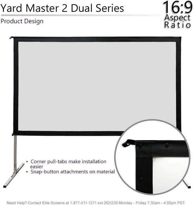 Alt view image 16 of 20 - Elite Screens OMS100H2-DUAL Yard Master 2 Dual Series Outdoor Projector Screen