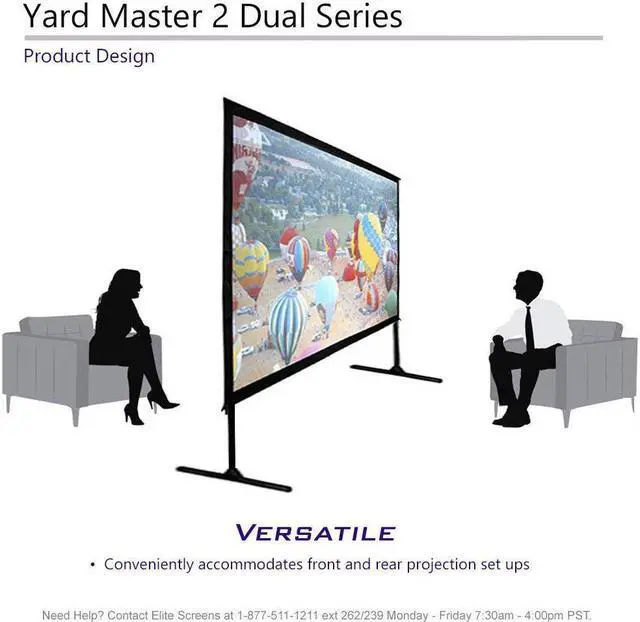 Alt view image 17 of 20 - Elite Screens OMS100H2-DUAL Yard Master 2 Dual Series Outdoor Projector Screen