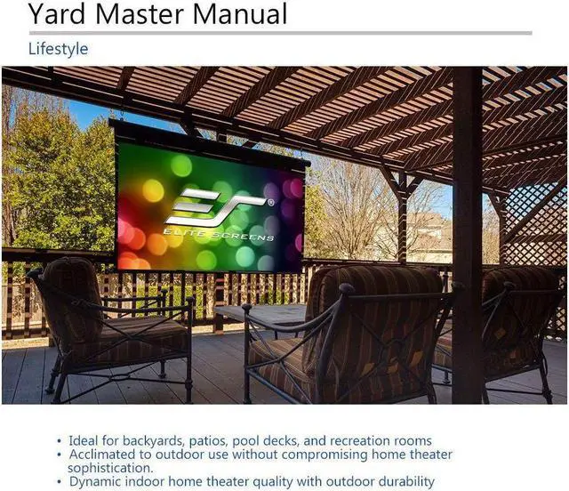 Alt view image 20 of 20 - Elite Screens Yard Master Manual OMS100HM Manual Projection Screen - 100" - 16:9 - Wall Mount, Ceiling Mount