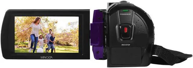 Alt view image 4 of 5 - Minolta MN220NV Full HD 24MP 3" Touchscreen Night Vision Wi-Fi Camcorder, Purple