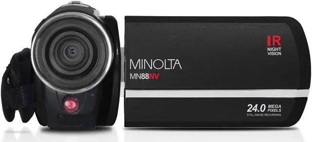 Alt view image 2 of 4 - Minolta MN88NV Full HD 24MP 3" Touchscreen Night Vision Camcorder, Black