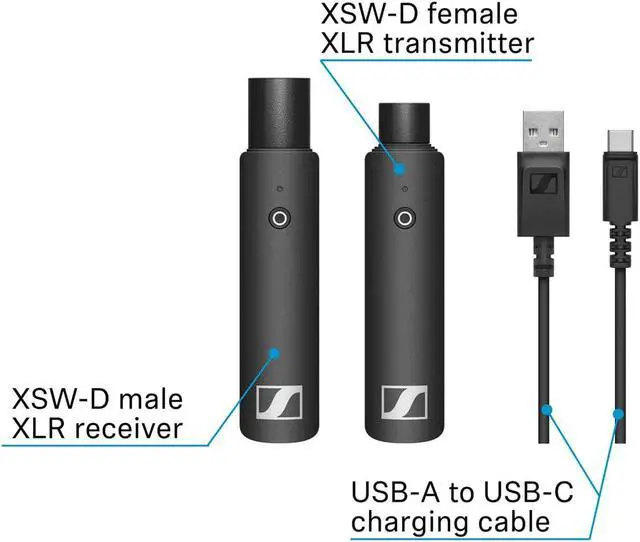Alt view image 8 of 15 - Sennheiser XSW-D Wireless Digital XLR Base Set, Includes XLR Female Plug-On Transmitter and XLR Male Plug-On Receiver