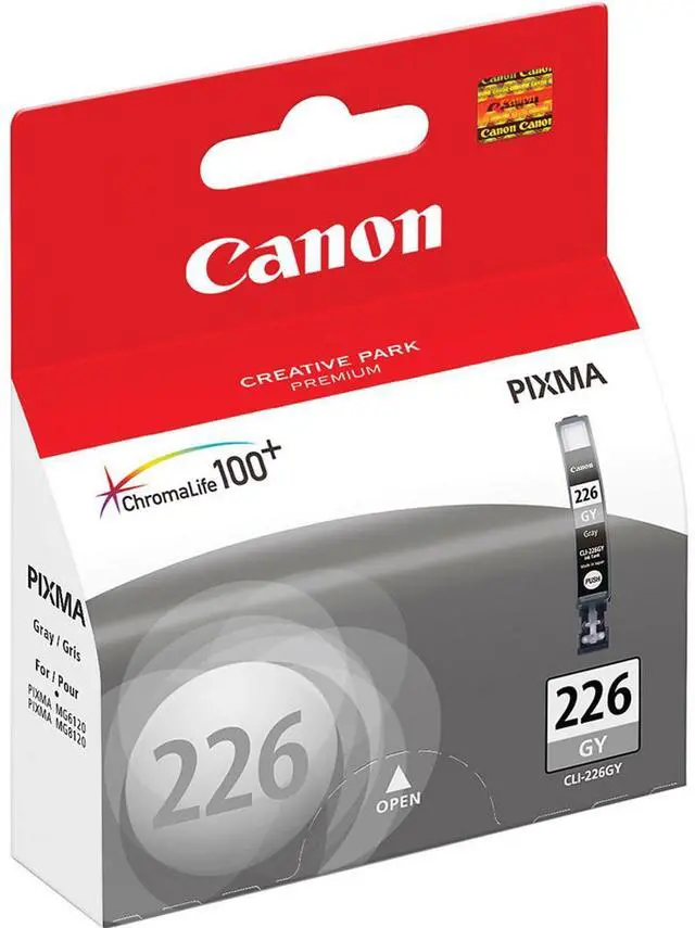 Alt view image 2 of 7 - Canon CLI-226 Gray Ink Tank for Inkjet Printers for MG6120, MG6220, MG8120, MG8220 PIXMA Series Printers, 2-Pack