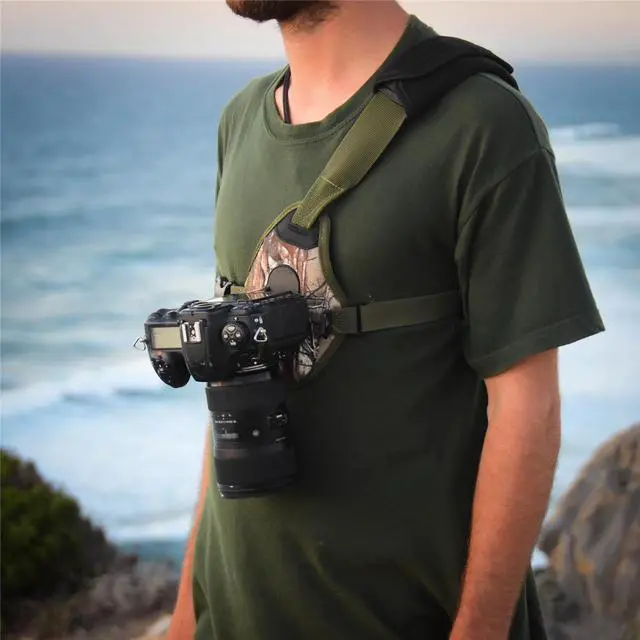Alt view image 4 of 7 - Cotton Carrier SKOUT G2 Sling-Style Harness for Camera, Realtree Xtra Camo