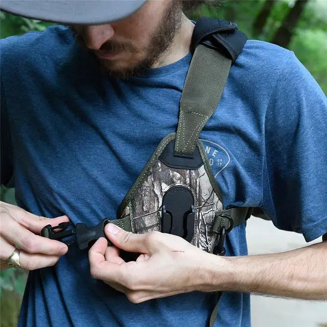 Alt view image 6 of 7 - Cotton Carrier SKOUT G2 Sling-Style Harness for Camera, Realtree Xtra Camo
