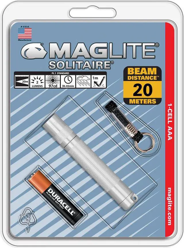 Alt view image 3 of 3 - MAGLITE K3A106 MAGLITE K3A106 Mag-Lite Solitaire Blister Silver