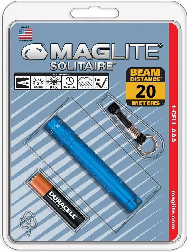 Alt view image 5 of 5 - MAGLITE K3A116 MAGLITE Incandescent 1-Cell AAA Solitaire Flashlight Blue
