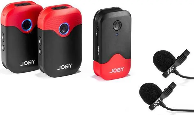 Alt view image 3 of 9 - JOBY Wavo AIR Omnidirectional Wireless Lavalier Kit, Black/Red #JB01737