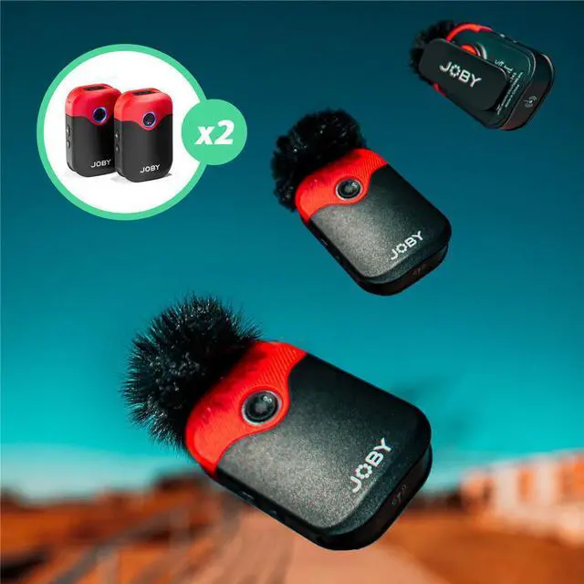 Alt view image 7 of 9 - JOBY Wavo AIR Omnidirectional Wireless Lavalier Kit, Black/Red #JB01737