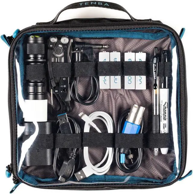 Alt view image 6 of 11 - Tenba Tools Cable Duo 8 Pouch (Dual Sided) Black 636-645