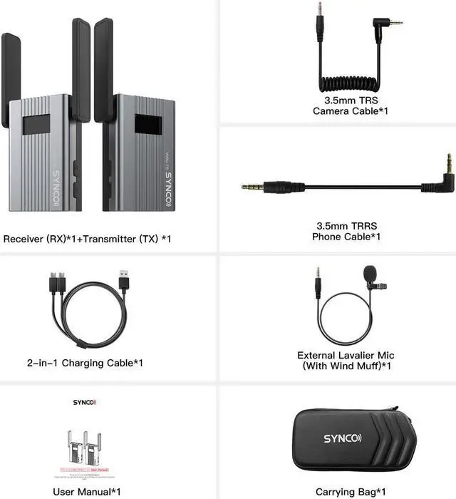 Alt view image 2 of 7 - Synco Audio Wmic-TS Mini UHF Wireless Microphone System with 1x Transmitter and 1x Receiver