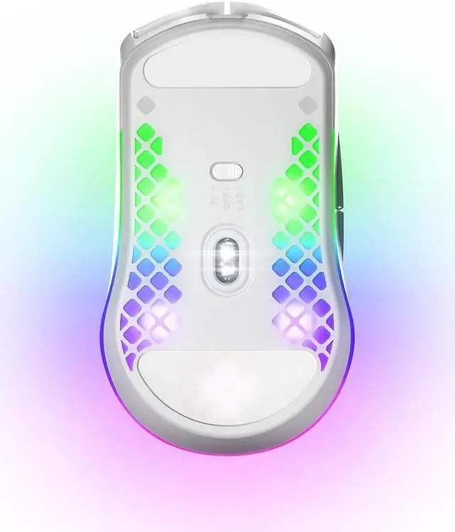 Alt view image 7 of 9 - SteelSeries Aerox 3 Wireless 2022 Edition 62608 Snow 6 Buttons 2.4GHz / Bluetooth 5.0 Optical Gaming Mouse