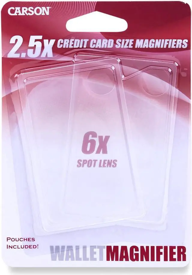 Alt view image 4 of 8 - Carson WM-01 2.5x Wallet Magnifier Twin Pack with 6x Power Spot