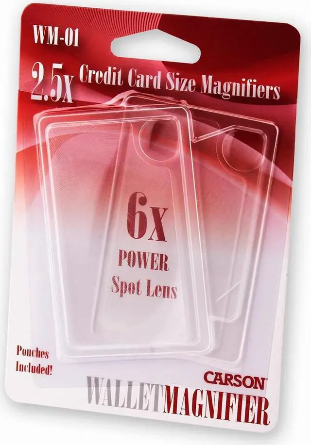 Alt view image 5 of 8 - Carson WM-01 2.5x Wallet Magnifier Twin Pack with 6x Power Spot