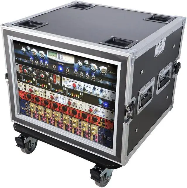 Alt view image 11 of 11 - 8U Space Shockproof Amp Rack ATA Flight Case 20 In Depth