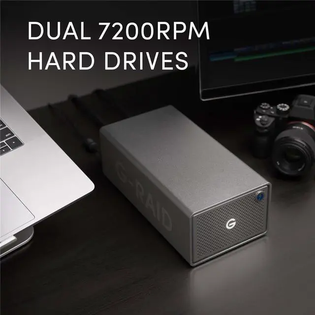 Alt view image 12 of 17 - SanDisk Professional G-RAID 2 Dual-drive Storage System SDPH62H012TNBAAD