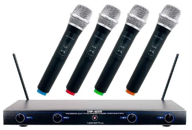 Main image of VocoPro VHF-4005 4 Channel Rechargeable VHF Wireless Mic System, 4x Mics, CH 2