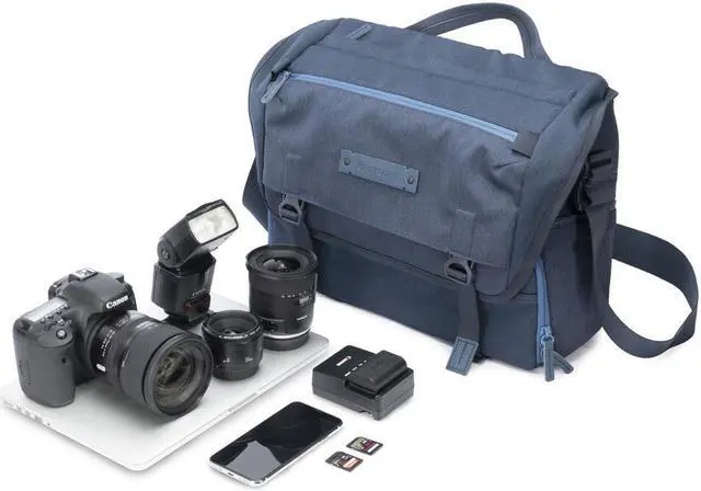 Alt view image 4 of 7 - Vanguard VEO RANGE 38M Large Messenger Camera Bag, Navy Blue #VEO RANGE38 NV
