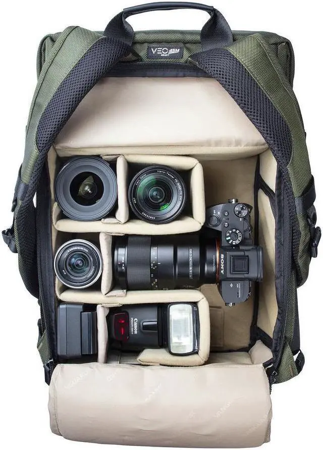 Alt view image 4 of 7 - Vanguard VEO SELECT 45M Incognito Backpack/Shoulder Bag, Green #VEO SELECT45M GR