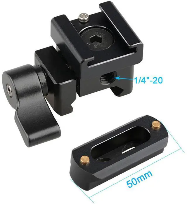 Alt view image 6 of 6 - CAMVATE Quick Release Clamp and Cold Shoe Mount Adapter, Black Wingnut #C1521