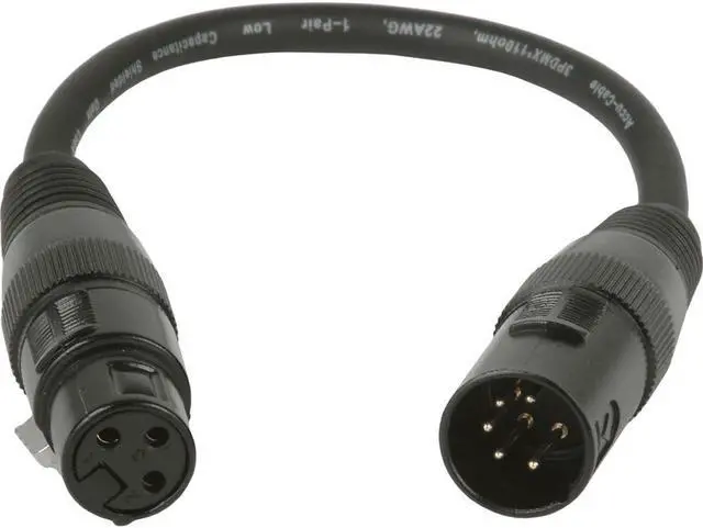 Alt view image 3 of 3 - American DJ 5-Pin Male to 3-Pin Female XLR Turnaround DMX Cable