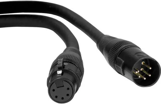 Alt view image 2 of 3 - American DJ 5-Pin DMX Lighting Cable 3 ft.
