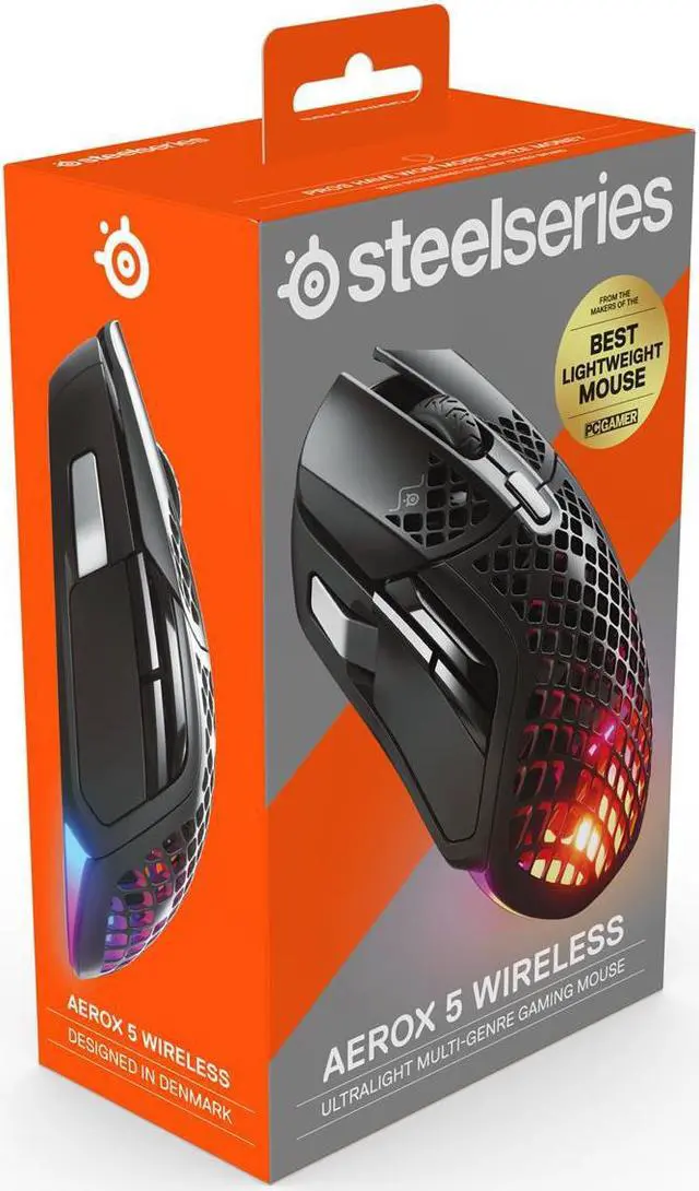 Alt view image 6 of 20 - SteelSeries Aerox 5 Wireless - Lightweight Wireless Gaming Mouse - 18000 CPI -- TrueMove Air Optical Sensor - Ultra-lightweight Water Resistant Design – 180+ Hour Battery Life